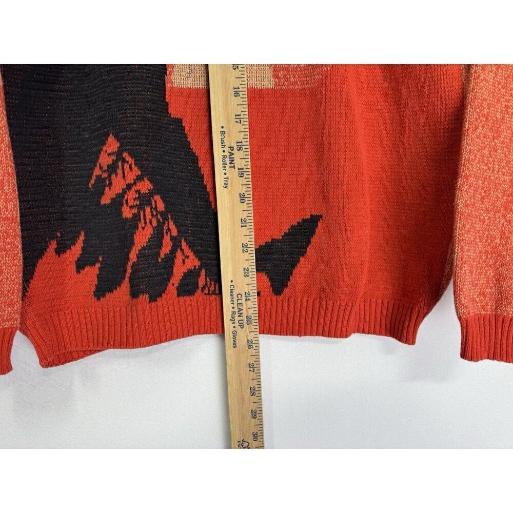 Vintage Award Design Western Apparel Sweater Men’s Medium Orange Indian Knit USA - Picture 5 of 7